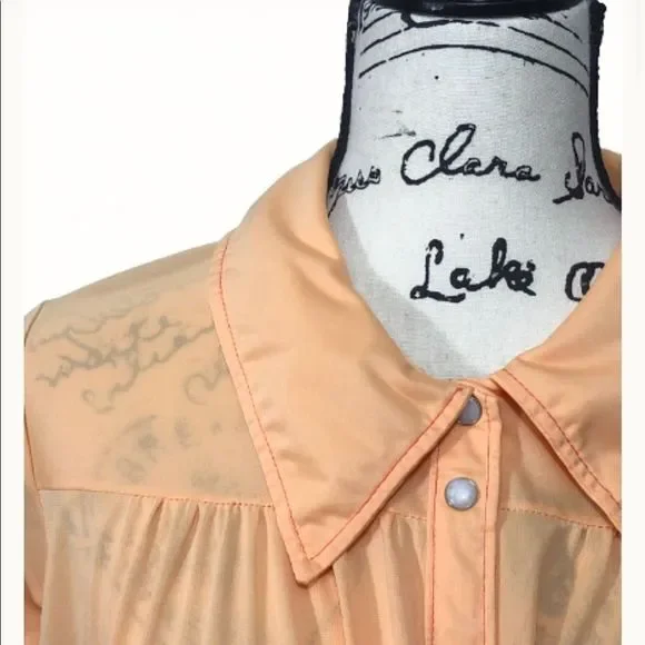 Vintage PhilMaid peach/orange button from house coat - Picture 5 of 8